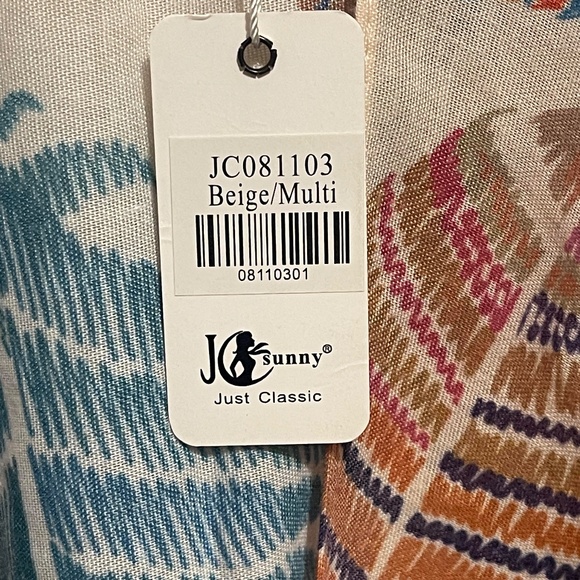 NWT JC Sunny Printed Woven 100% Cotton Lightweight Kimono OS - Picture 6 of 9